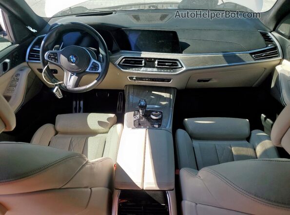 5UXCW2C03M9E27100 2021 BMW X7 White Dashboard view