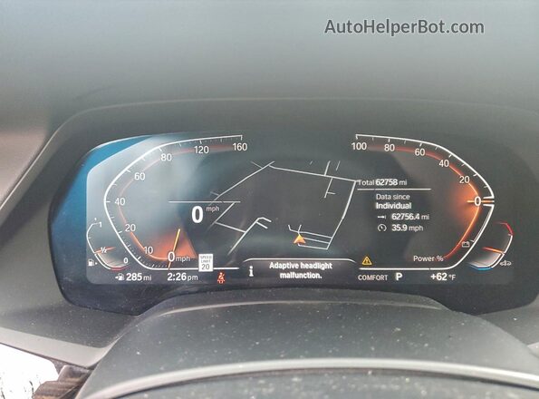 5UXCW2C04M9F87244 2021 BMW X7 White Вид щитка приладів