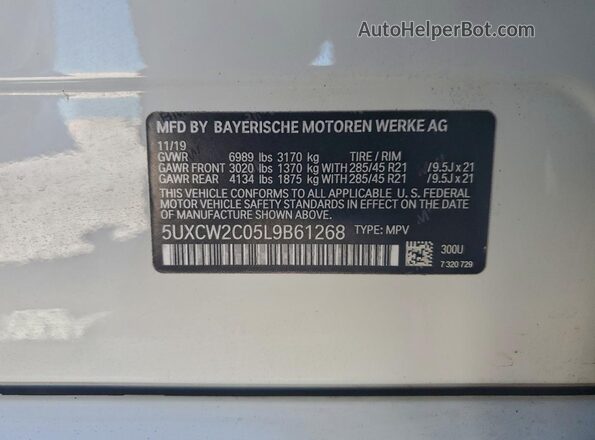 5UXCW2C05L9B61268 2020 BMW X7 White 