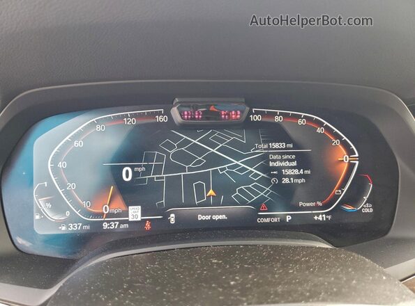 5UXCY6C00P9P38390 2023 BMW X6 White Vista del cuadro de instrumentos