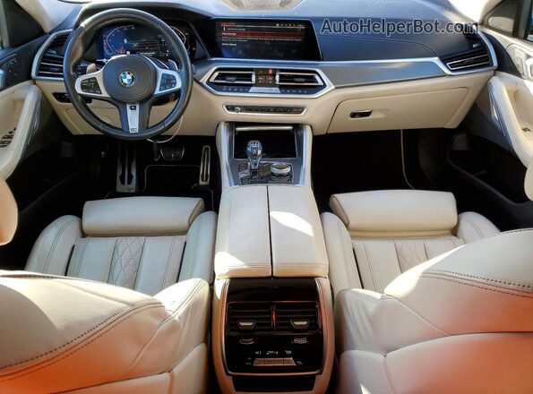 5UXCY6C07L9C14165 2020 BMW X6 White Առջևի վահանակի տեսք