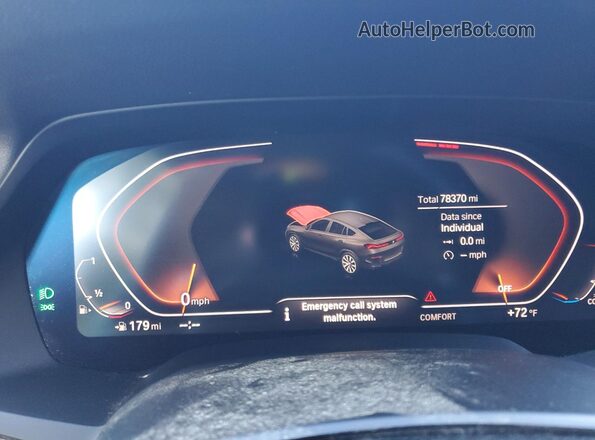 5UXCY6C09L9C59690 2020 BMW X6 White Вид щитка приладів