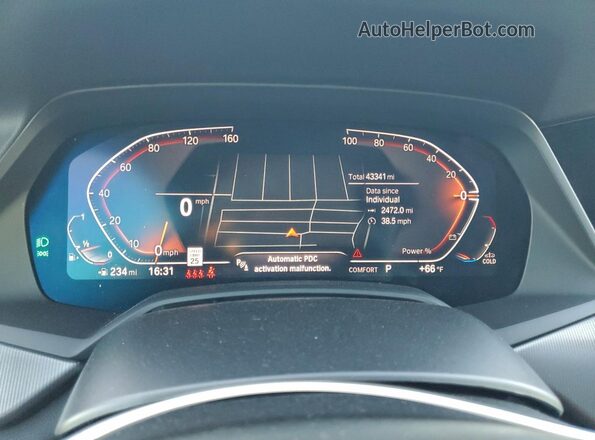5UXCY6C0XN9K74604 2022 BMW X6 White Vista del cuadro de instrumentos