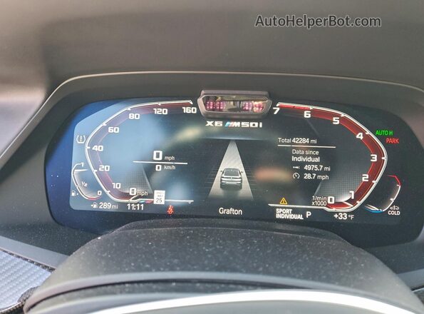 5UXCY8C00L9C29795 2020 BMW X6 White Вид щитка приладів
