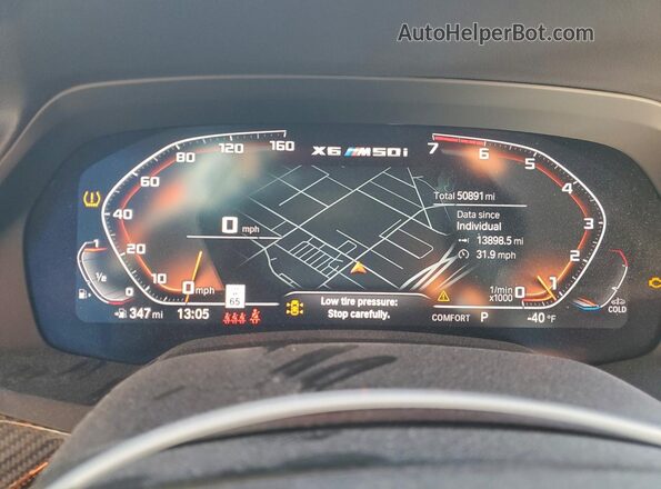 5UXCY8C00M9F66162 2021 BMW X6 Charcoal Instrument cluster view