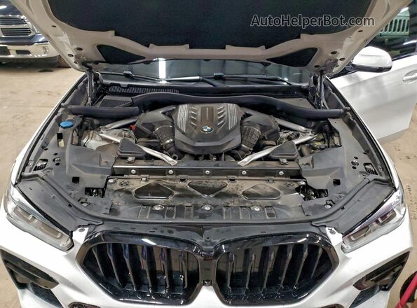 5UXCY8C09L9B98482 2020 BMW X6 White ძრავის განყოფილების ხედი