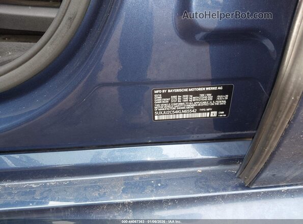 5UXJU2C54KLN65542 2019 BMW X5 Blue Engine compartment view