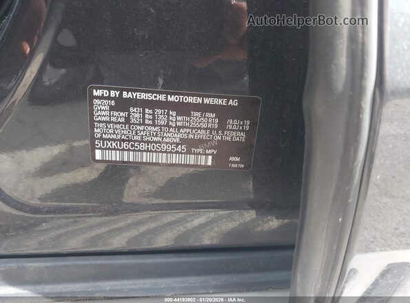 5UXKU6C58H0S99545 2017 BMW X6 Серый Вид подкапотного пространства