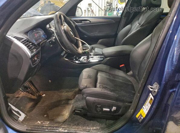 5UXTS1C05M9F48216 2021 BMW X3 Blue წინა სალონის ხედი