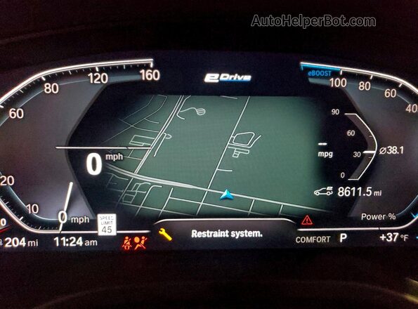 5UXTS1C05M9F48216 2021 BMW X3 Blue ხელსაწყოთა პანელის ხედი