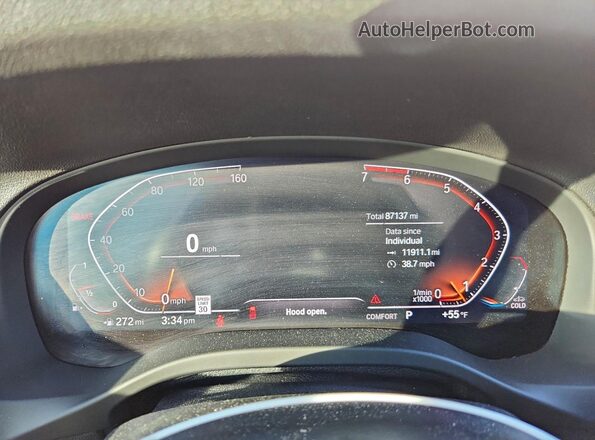 5UXTY3C05M9G39982 2021 BMW X3 White Widok zestawu wskaźników