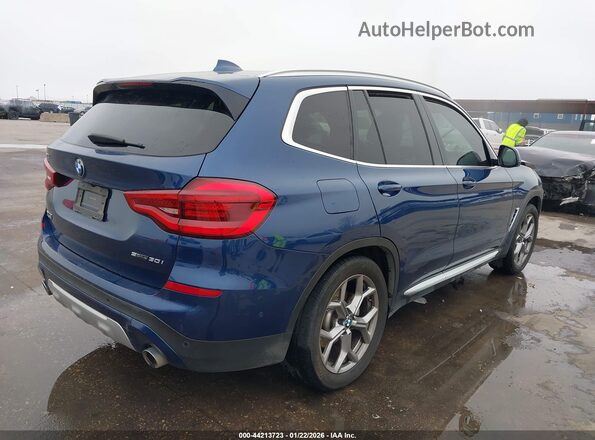 5UXTY3C06L9B36699 2020 BMW X3 Синий Задняя правая четверть