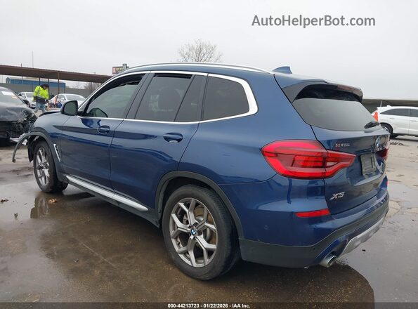 5UXTY3C06L9B36699 2020 BMW X3 Синий Задняя левая четверть