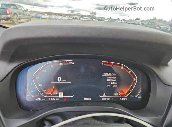 5UXTY5C00L9D10262 2020 BMW X3 Blue Vista del cuadro de instrumentos