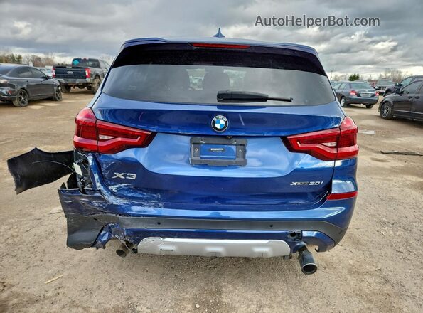 5UXTY5C00L9D10262 2020 BMW X3 Blue Vista trasera