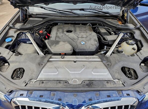 5UXTY5C00L9D10262 2020 BMW X3 Blue Vista del compartimento del motor