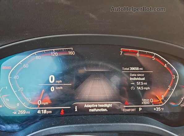 5UXTY5C04L9C20838 2020 BMW X3 White Instrument cluster view