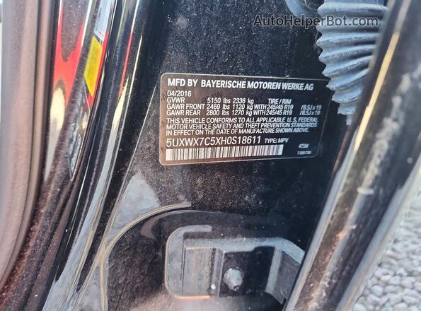 5UXWX7C5XH0S18611 2017 BMW X3 Black Widok komory silnika