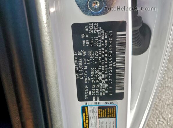 5XYP5DGC6RG499031 2024 KIA TELLURIDE Белый Панорамный вид салона 360°