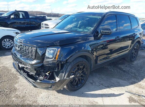 5XYP5DHC6NG233453 2022 KIA TELLURIDE Black წინა მარცხენა ხედი სამი მეოთხედიდან