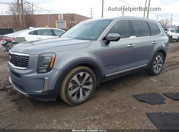5XYP6DHC5MG137731 2021 KIA TELLURIDE Gray წინა მარცხენა ხედი სამი მეოთხედიდან