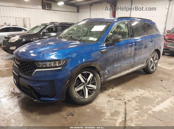 5XYRL4LC0NG130163 2022 KIA SORENTO Blue Vista tres cuartos delantera izquierda