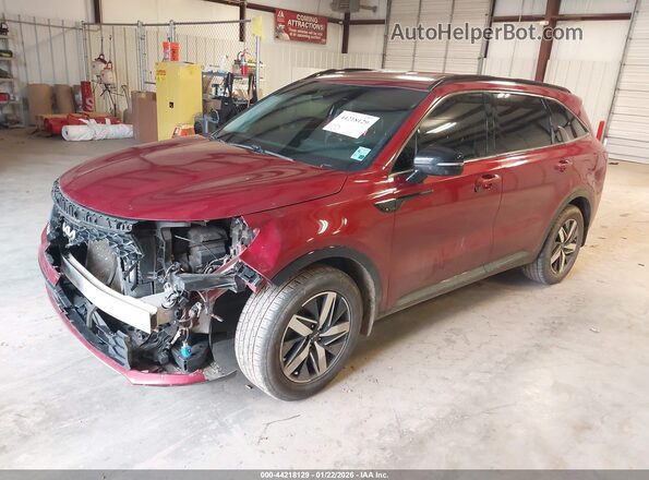 5XYRL4LC7NG142939 2022 KIA SORENTO Red წინა მარცხენა ხედი სამი მეოთხედიდან