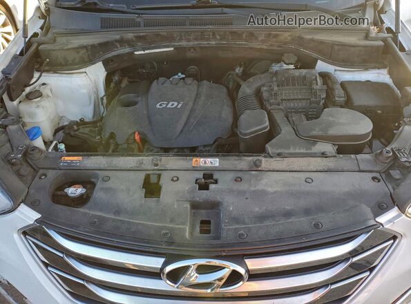 5XYZUDLB7GG378823 2016 HYUNDAI SANTA White ძრავის განყოფილების ხედი
