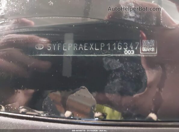5YFEPRAEXLP116347 2020 TOYOTA LL Черный Вид подкапотного пространства