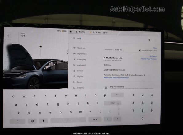5YJ3E1EA8SF010446 2025 TESLA MODEL 3 Gray Vista de los asientos traseros