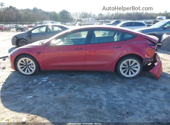 5YJ3E1EB0NF192351 2022 TESLA MODEL 3 Red Vista interior de 360 grados