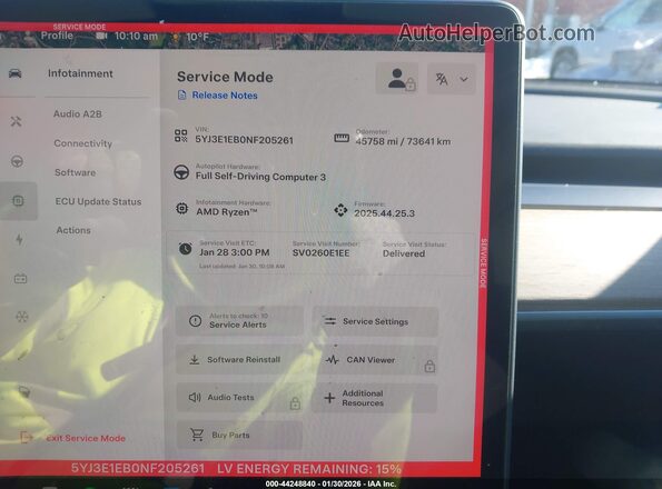 5YJ3E1EB0NF205261 2022 TESLA MODEL 3 White 