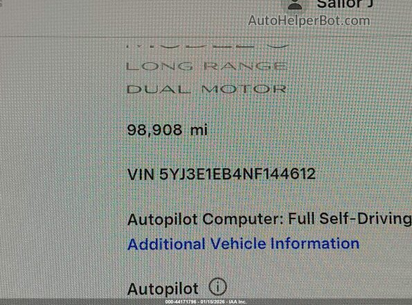5YJ3E1EB4NF144612 2022 TESLA MODEL 3 Black 