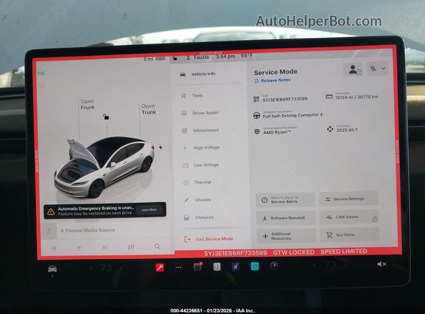 5YJ3E1EB6RF733599 2024 TESLA MODEL 3 White 
