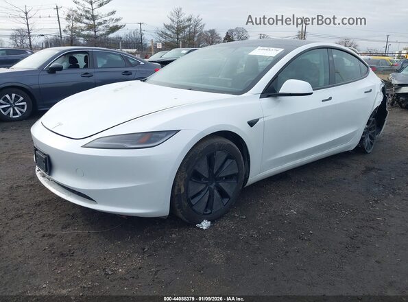 5YJ3E1EB6SF918760 2025 TESLA MODEL 3 White წინა მარცხენა ხედი სამი მეოთხედიდან