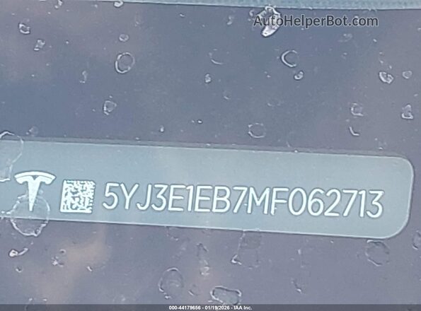 5YJ3E1EB7MF062713 2021 TESLA MODEL 3 Белый 