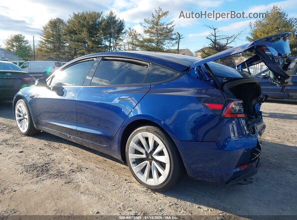 5YJ3E1EB7NF111507 2022 TESLA MODEL 3 Blue Задня ліва чверть