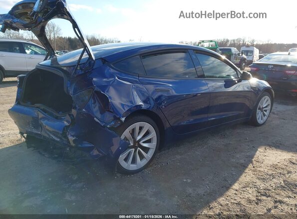 5YJ3E1EB7NF111507 2022 TESLA MODEL 3 Blue Задня права чверть