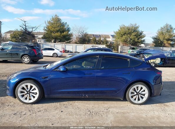 5YJ3E1EB7NF111507 2022 TESLA MODEL 3 Blue Вид задньої частини салону