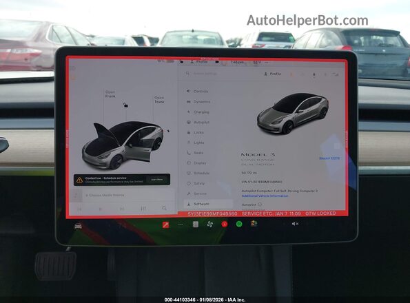 5YJ3E1EB9MF049560 2021 TESLA MODEL 3 White 
