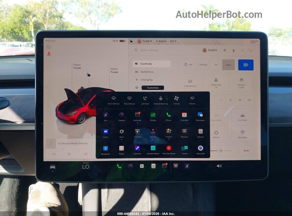 5YJ3E1EBXNF187870 2022 TESLA MODEL 3 Red უკანა სავარძლების ხედი
