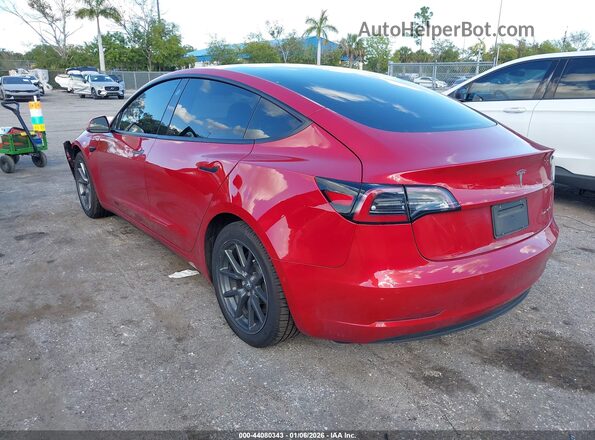 5YJ3E1EBXNF187870 2022 TESLA MODEL 3 Red უკანა მარცხენა