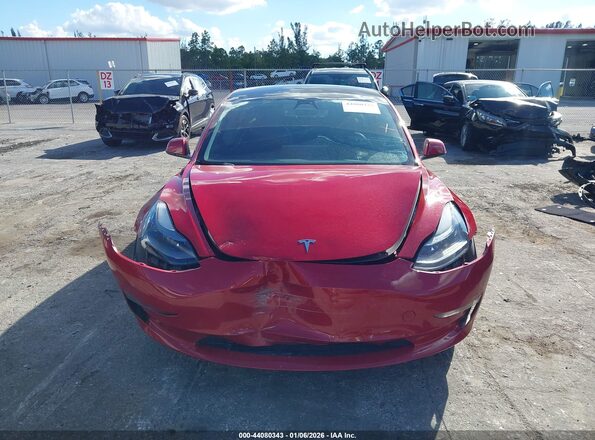 5YJ3E1EBXNF187870 2022 TESLA MODEL 3 Red ხელსაწყოთა პანელის ხედი