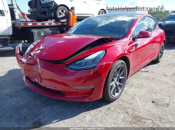 5YJ3E1EBXNF187870 2022 TESLA MODEL 3 Red წინა ხედი