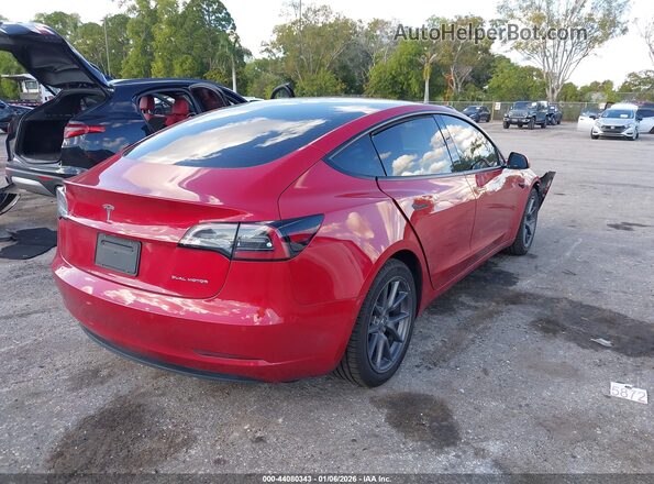 5YJ3E1EBXNF187870 2022 TESLA MODEL 3 Red უკანა მარჯვენა