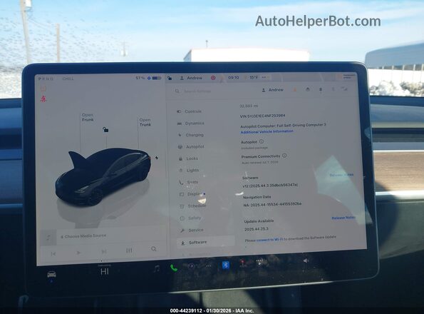 5YJ3E1EC4NF253984 2022 TESLA MODEL 3 Черный Вид задних сидений