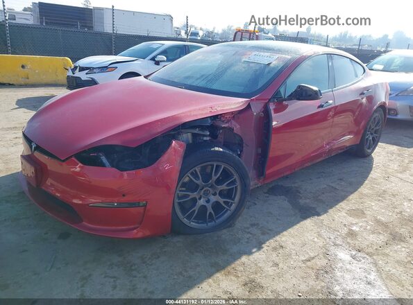 5YJSA1E54MF428807 2021 TESLA MODEL S Red Vista tres cuartos delantera izquierda