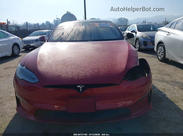 5YJSA1E54MF428807 2021 TESLA MODEL S Red Vista interior trasera