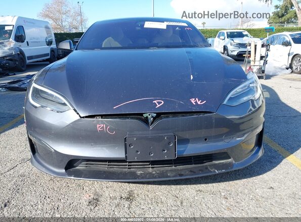 5YJSA1E62MF452564 2021 TESLA MODEL S Gray Вид задньої частини салону