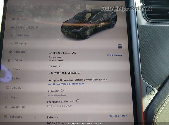 5YJXCBE47MF323353 2021 TESLA MODEL X Black 